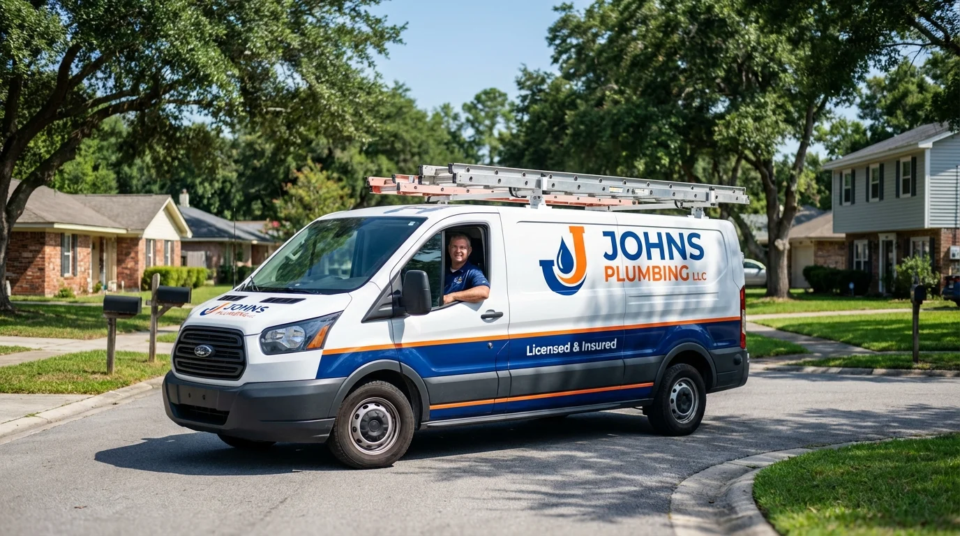 Johns Plumbing LLC service van in Mosquero, NM